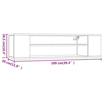 Hanging TV Cabinet Smoked Oak 100x30x26.5 cm Engineered Wood