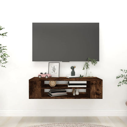 Hanging TV Cabinet Smoked Oak 100x30x26.5 cm Engineered Wood