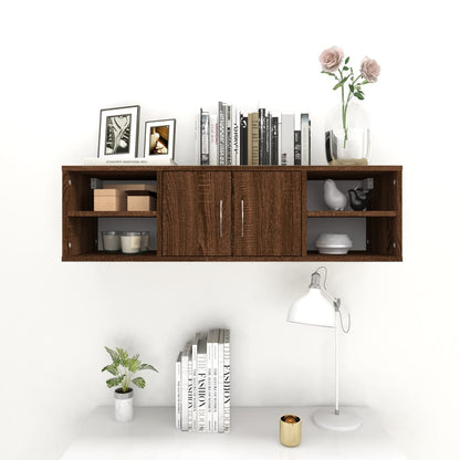 Wall Shelf Brown Oak 102x30x29 cm Engineered Wood