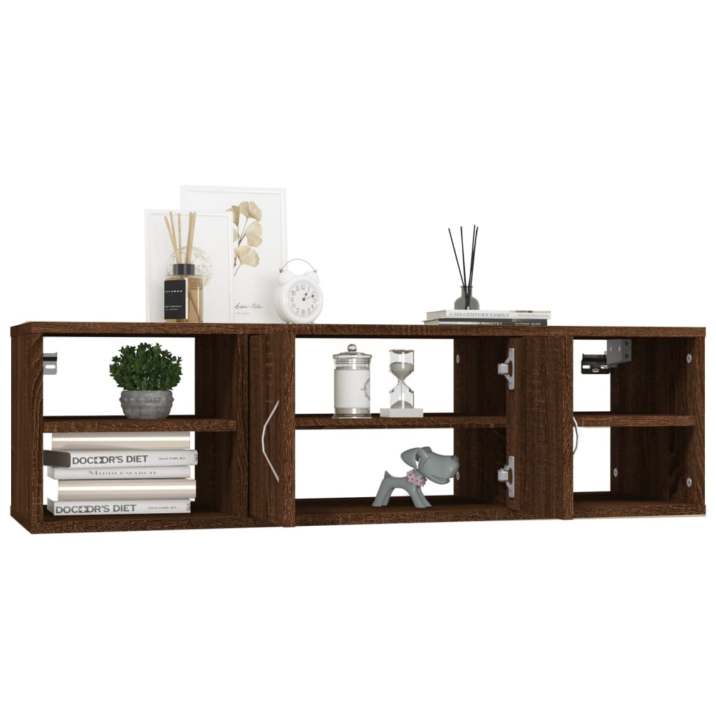 Wall Shelf Brown Oak 102x30x29 cm Engineered Wood