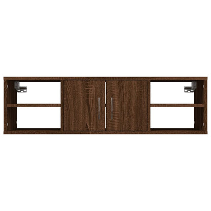 Wall Shelf Brown Oak 102x30x29 cm Engineered Wood