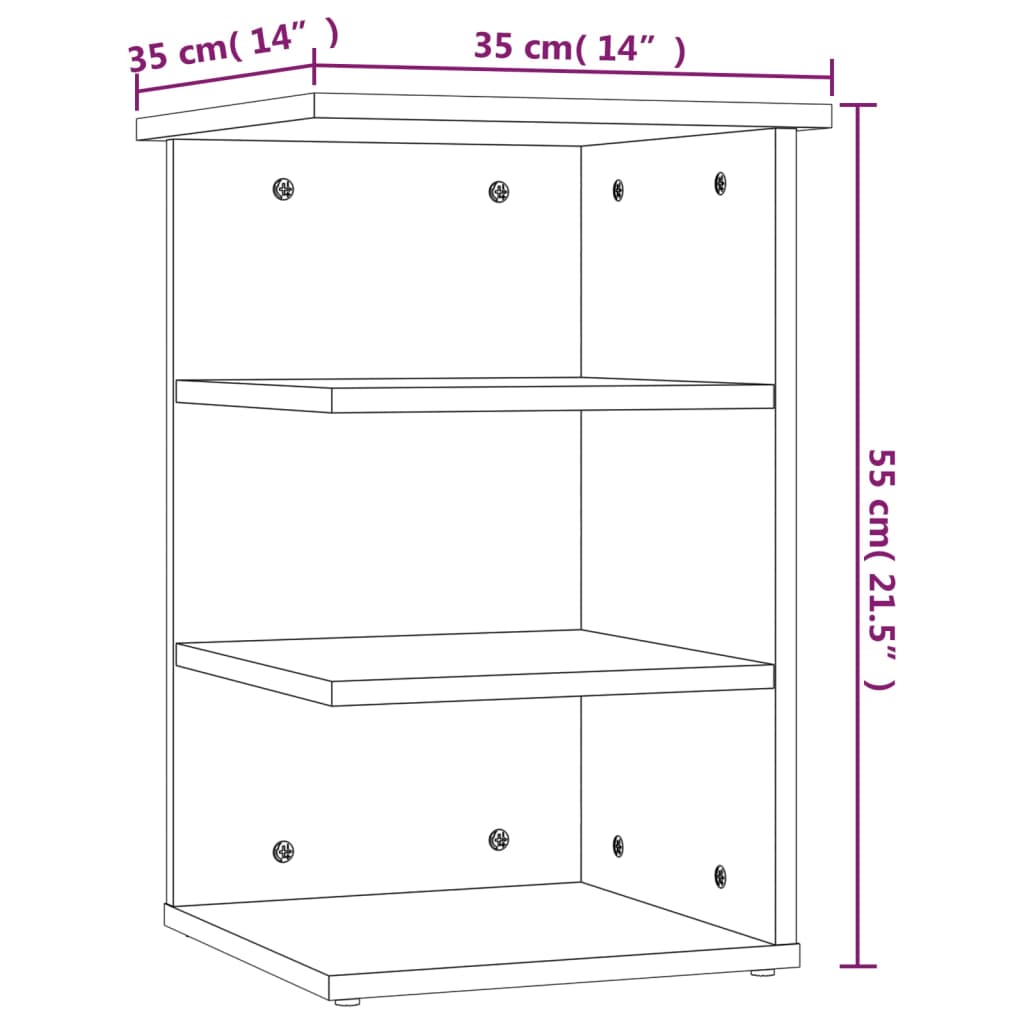 Side Cabinet Brown Oak 35x35x55 cm Engineered Wood