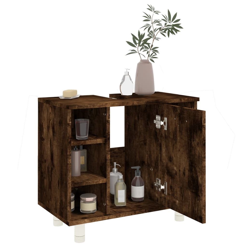 Bathroom Cabinet Smoked Oak 60x32x53.5 cm Engineered Wood