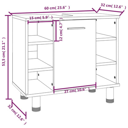 Bathroom Cabinet Grey Sonoma 60x32x53.5 cm Engineered Wood