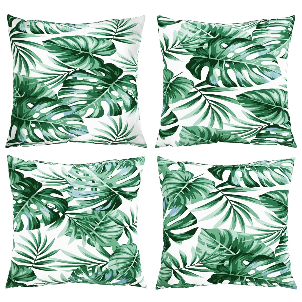 Sofa Cushions 4 pcs Leaf Pattern 40x40 cm Fabric