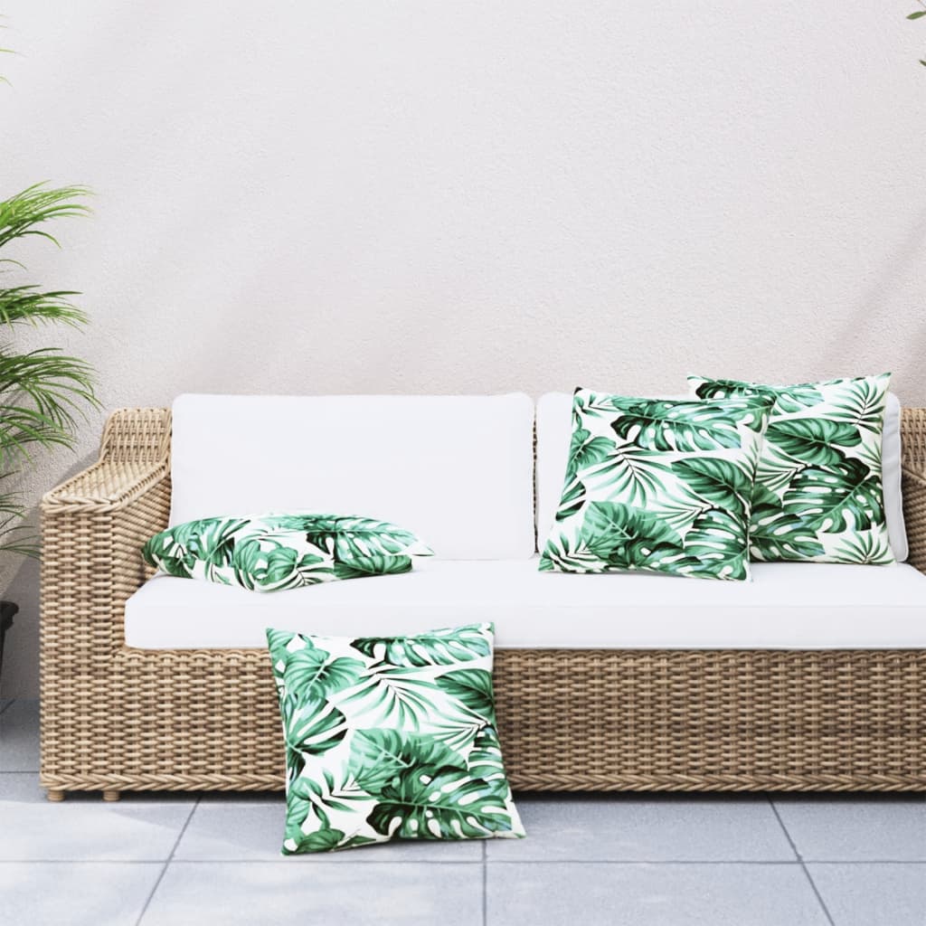 Sofa Cushions 4 pcs Leaf Pattern 40x40 cm Fabric