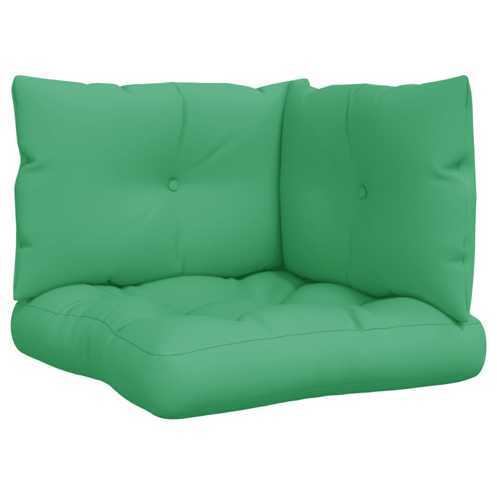 Pallet Cushions 3 pcs Green Fabric