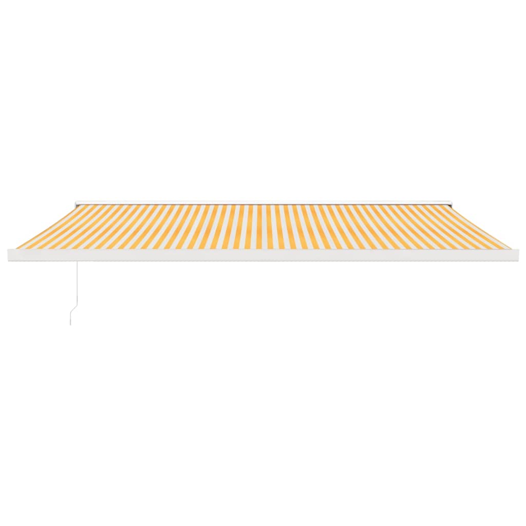 Retractable Awning Yellow and White 5x3 m Fabric and Aluminium