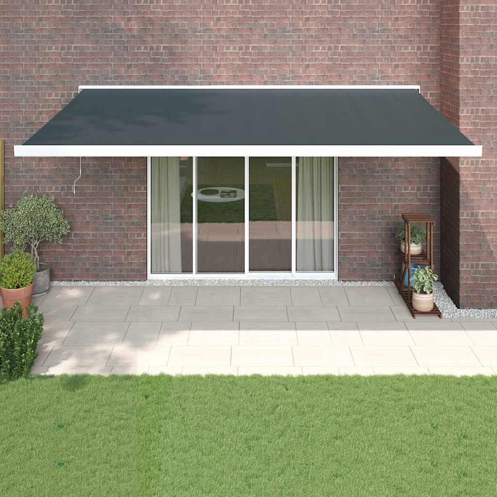 Retractable Awning Anthracite 5x3 m Fabric and Aluminium