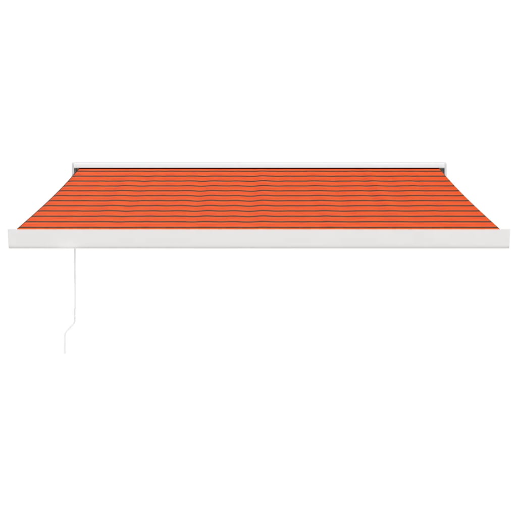 Retractable Awning Orange and Brown 3x2.5 m Fabric and Aluminium