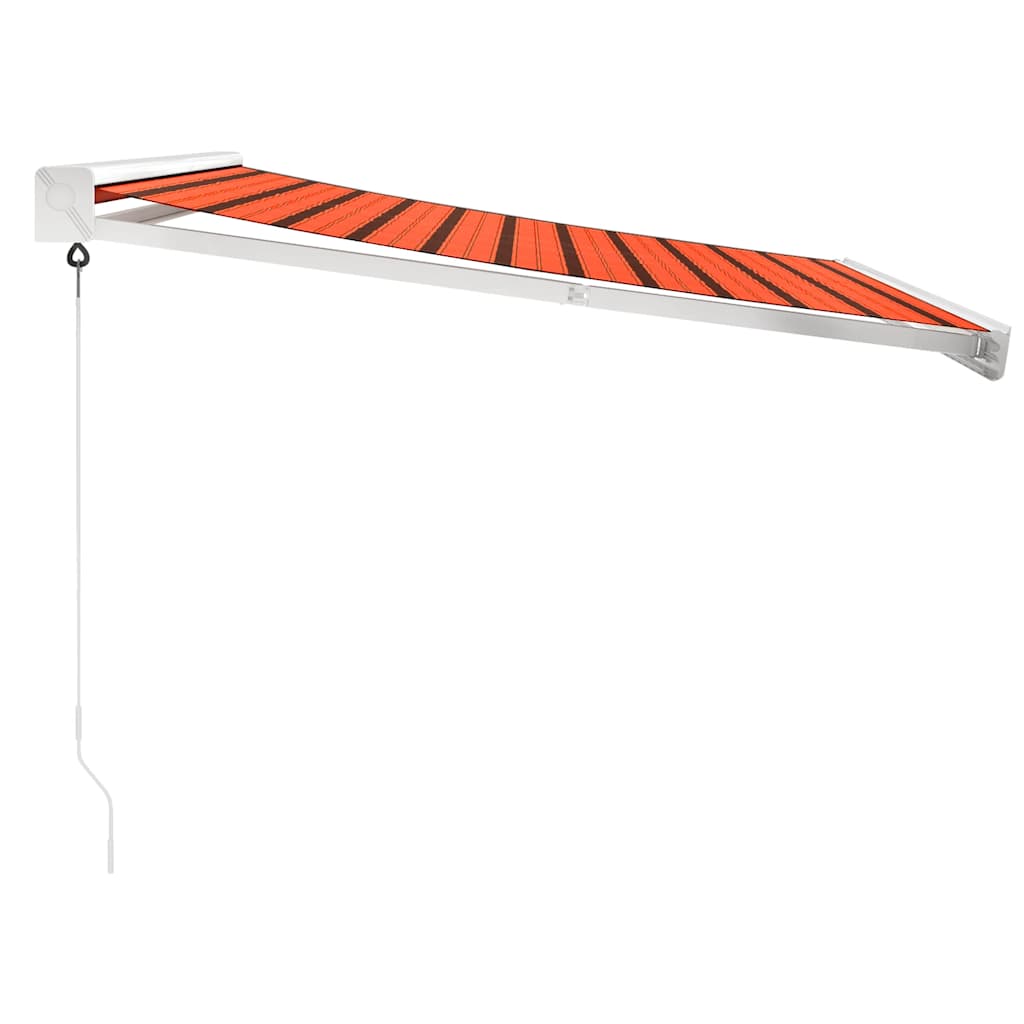 Retractable Awning Orange and Brown 3x2.5 m Fabric and Aluminium