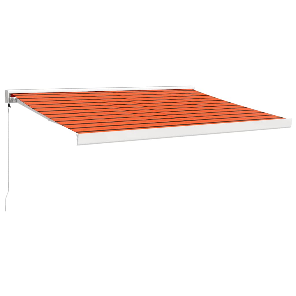 Retractable Awning Orange and Brown 3.5x2.5 m Fabric and Aluminium