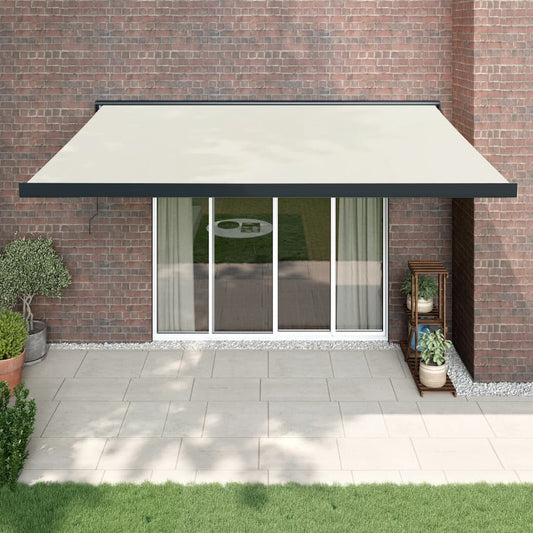 Retractable Awning Cream 4.5x3 m Fabric and Aluminium