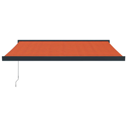 Retractable Awning Orange and Brown 3.5x2.5 m Fabric and Aluminium