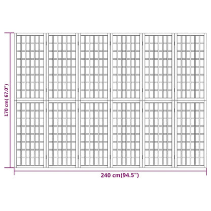 Folding 6-Panel Room Divider Japanese Style 240x170 cm