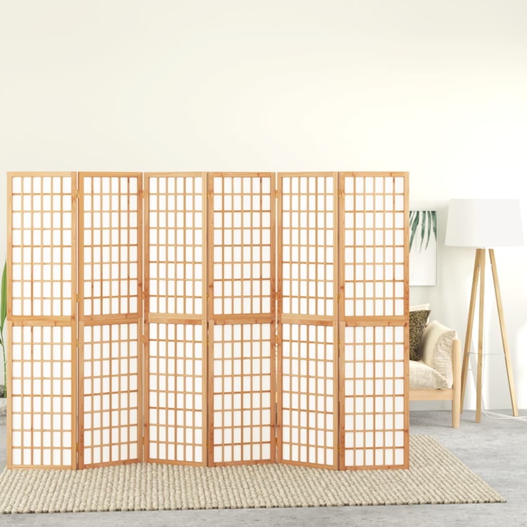 Folding 6-Panel Room Divider Japanese Style 240x170 cm