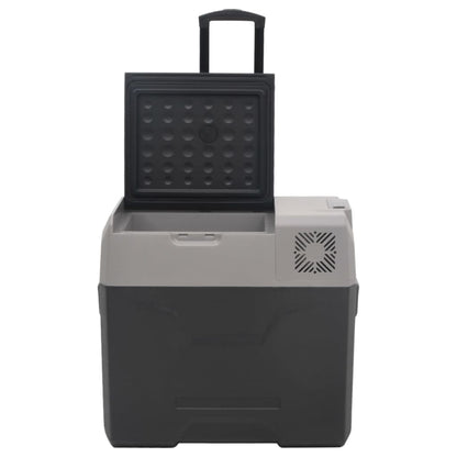 Cool Box with Wheel and Handle Black&Grey 30 L Polypropylene