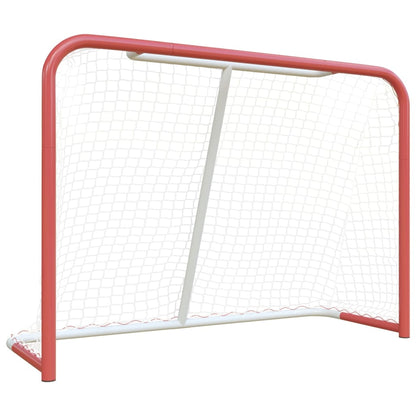 Hockey Goal with Net Red&White 153x60x118 cm Steel&Polyester