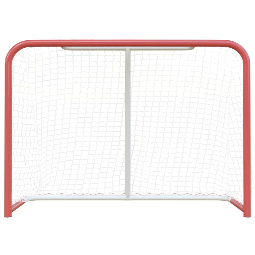 Hockey Goal with Net Red&White 153x60x118 cm Steel&Polyester