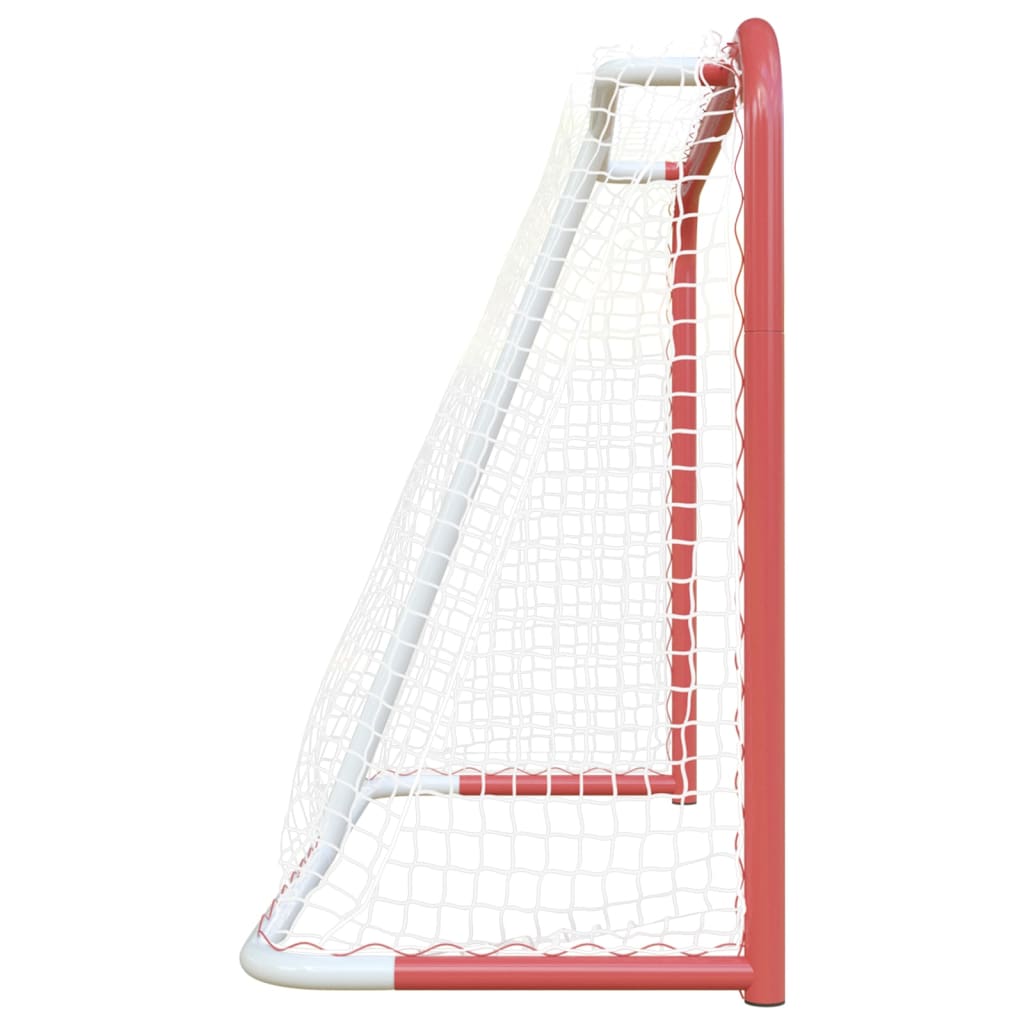 Hockey Goal with Net Red&White 153x60x118 cm Steel&Polyester