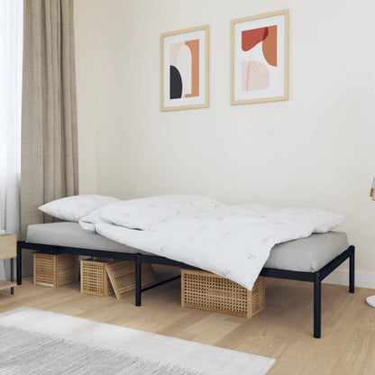 Metal Bed Frame without Mattress Black 100x190 cm