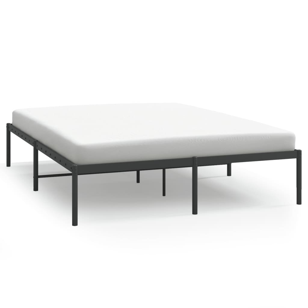 Metal Bed Frame without Mattress Black 140x200 cm