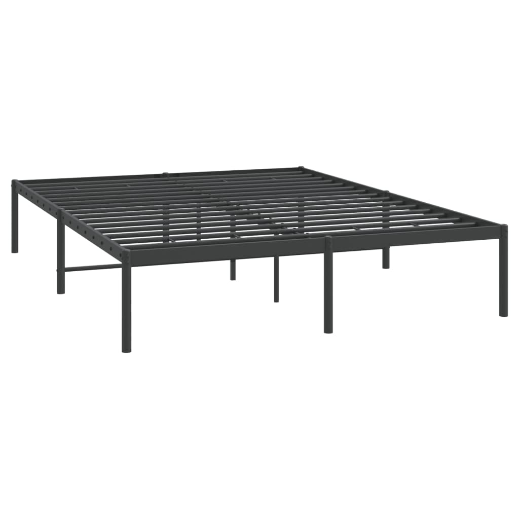 Metal Bed Frame without Mattress Black 140x200 cm