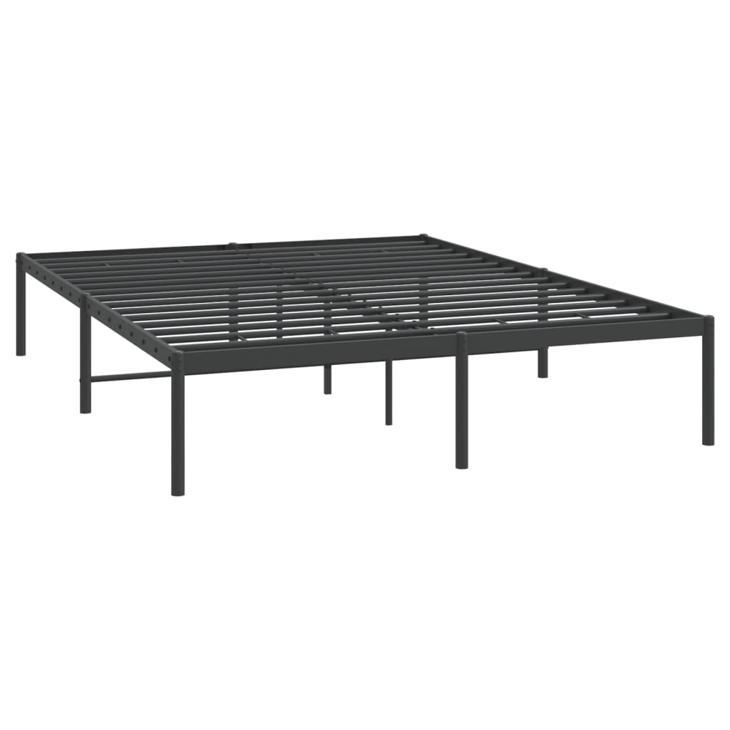 Metal Bed Frame without Mattress Black 160x200 cm