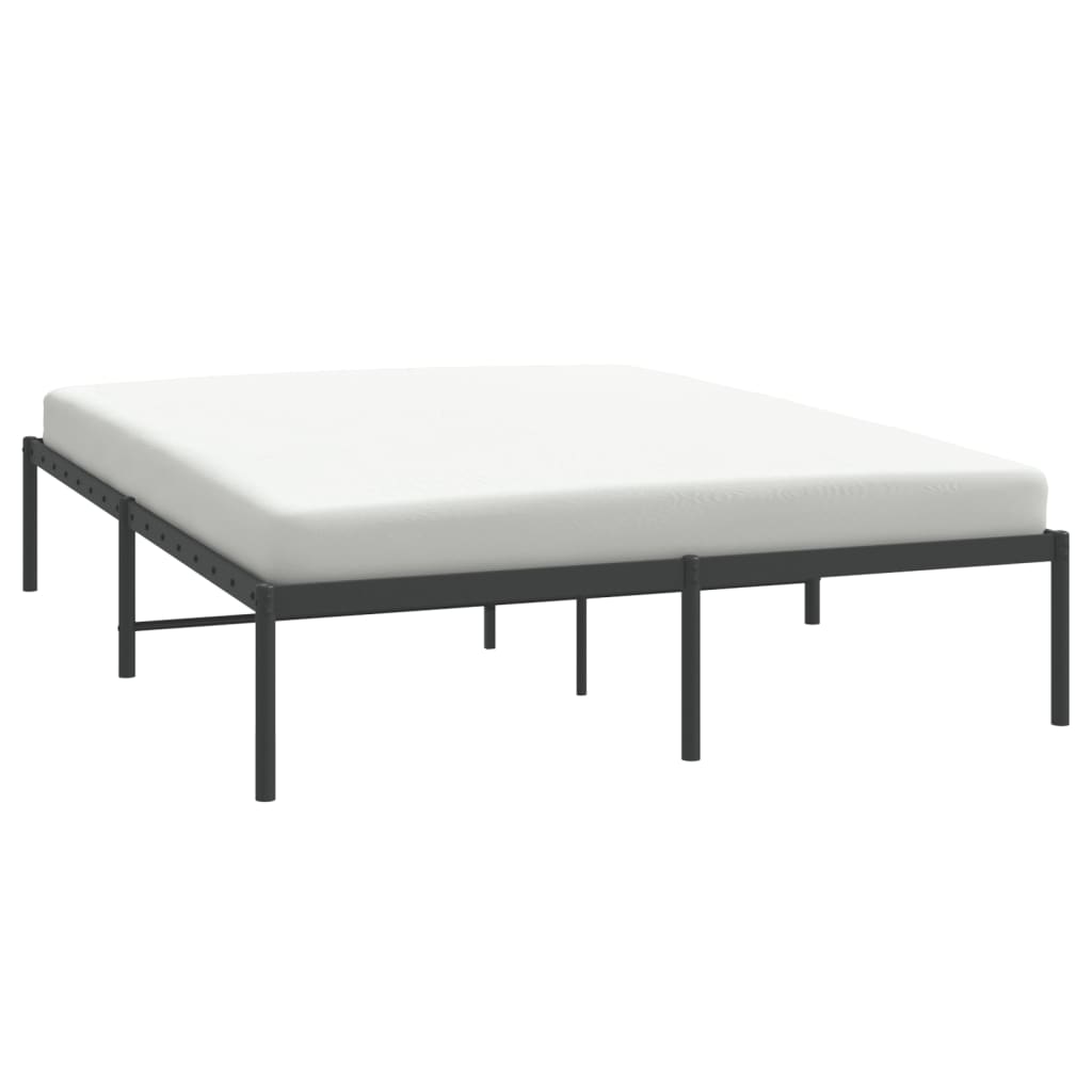 Metal Bed Frame without Mattress Black 160x200 cm