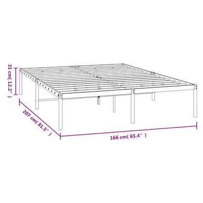 Metal Bed Frame without Mattress Black 160x200 cm