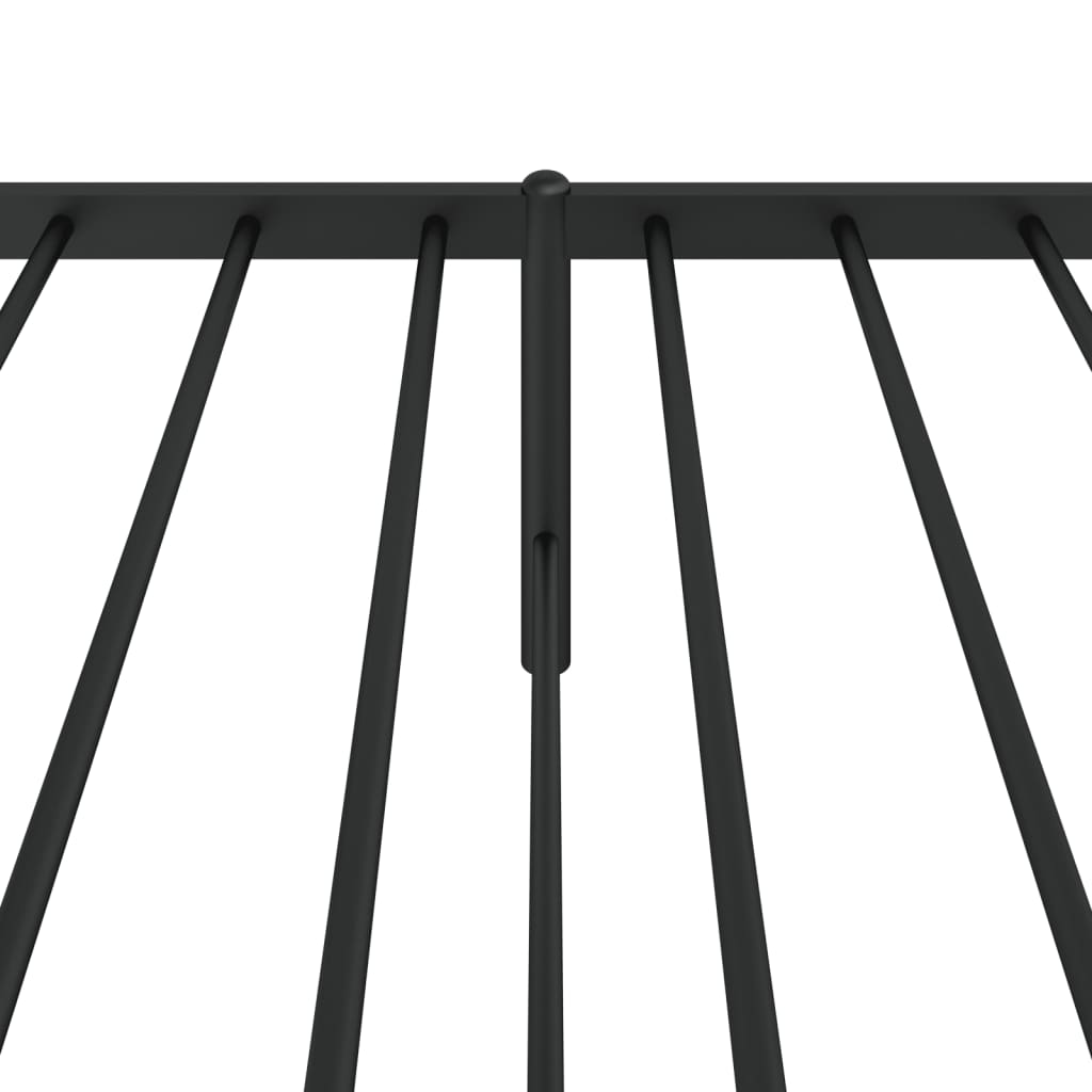 Metal Bed Frame without Mattress with Headboard Black 90x200 cm