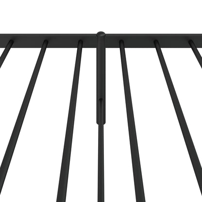 Metal Bed Frame without Mattress with Headboard Black 100x190 cm