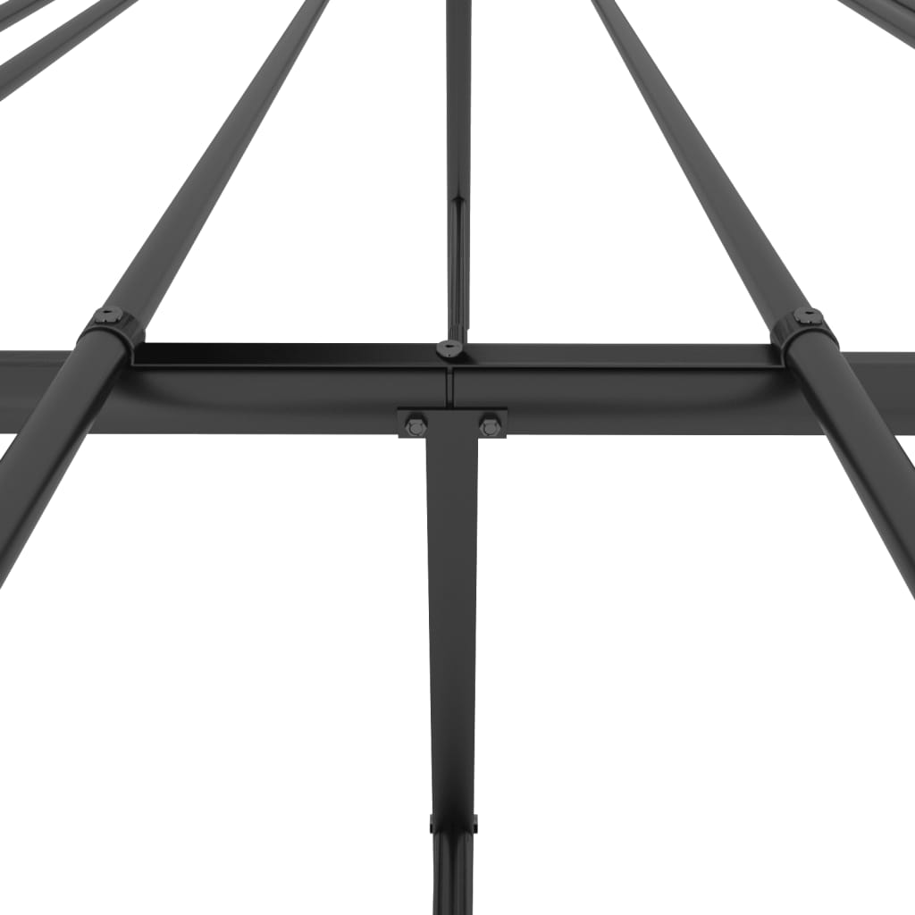 Metal Bed Frame without Mattress with Headboard Black 140x200 cm