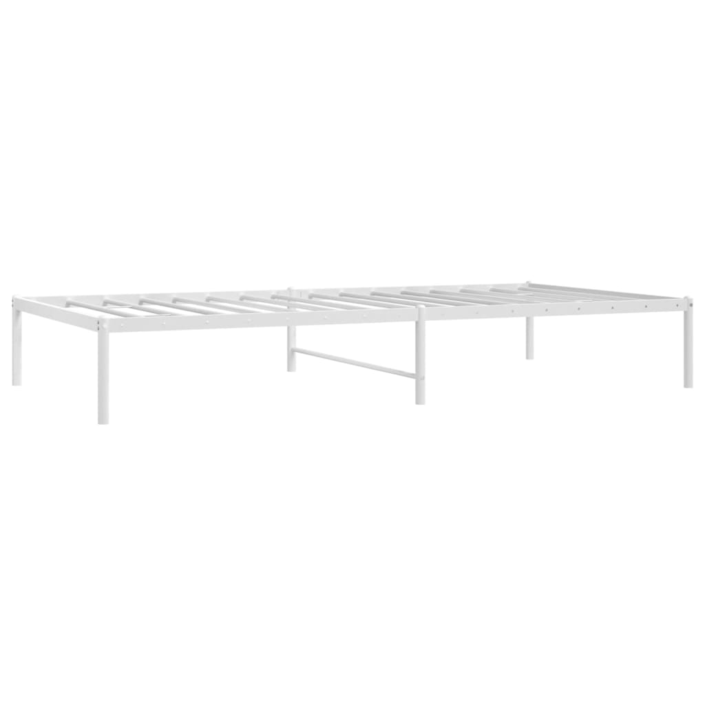 Metal Bed Frame White 100x200 cm