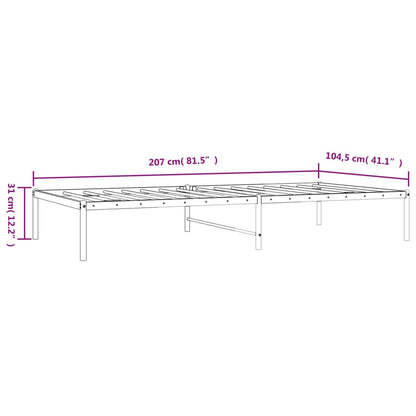 Metal Bed Frame White 100x200 cm