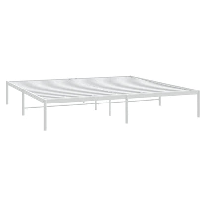 Metal Bed Frame without Mattress White 180x200 cm Super King