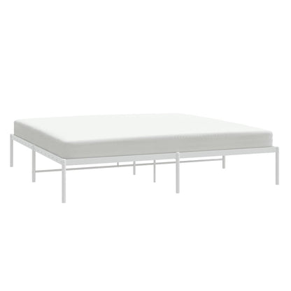 Metal Bed Frame without Mattress White 180x200 cm Super King