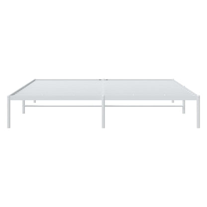 Metal Bed Frame without Mattress White 180x200 cm Super King