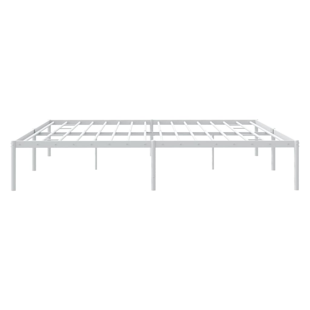 Metal Bed Frame without Mattress White 180x200 cm Super King