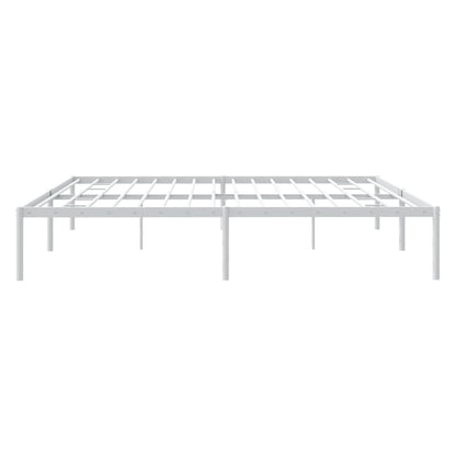 Metal Bed Frame without Mattress White 180x200 cm Super King