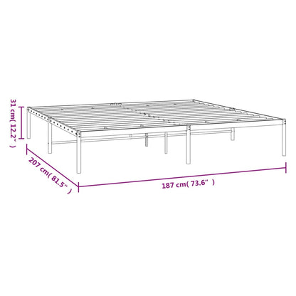 Metal Bed Frame without Mattress White 180x200 cm Super King