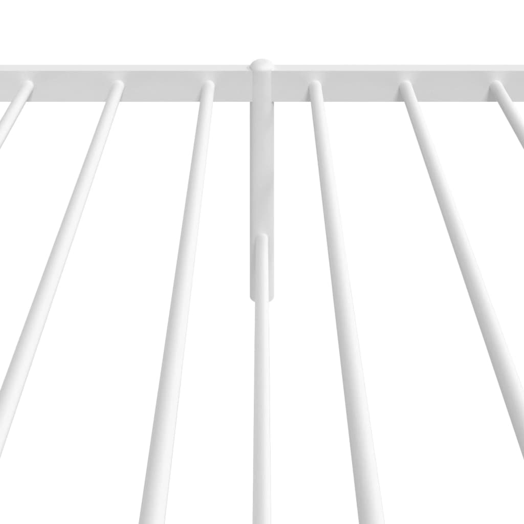 Metal Bed Frame with Headboard White 90x200 cm