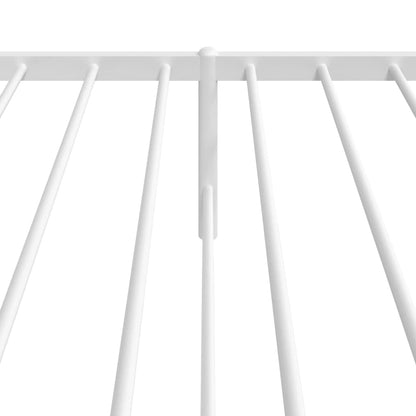 Metal Bed Frame with Headboard White 90x200 cm