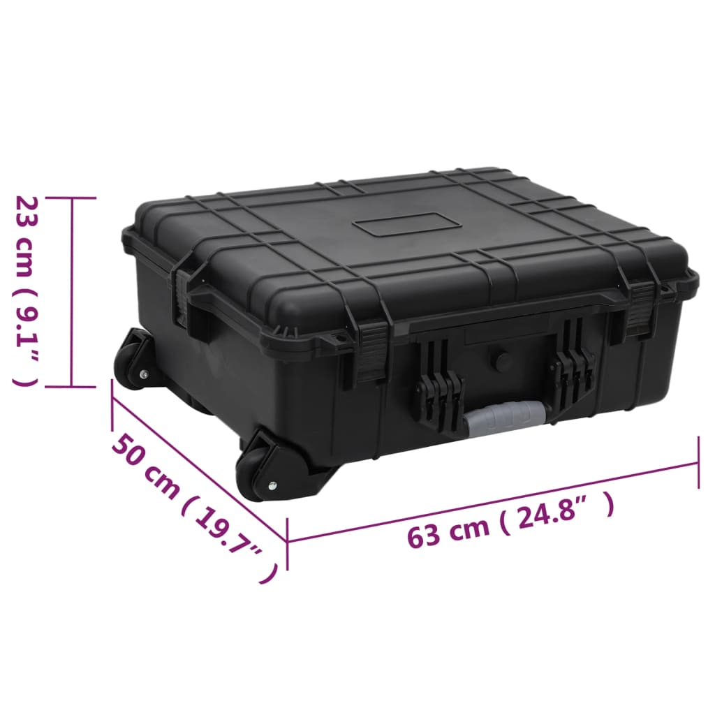 Wheeled Flight Case Black 63x50x23 cm PP