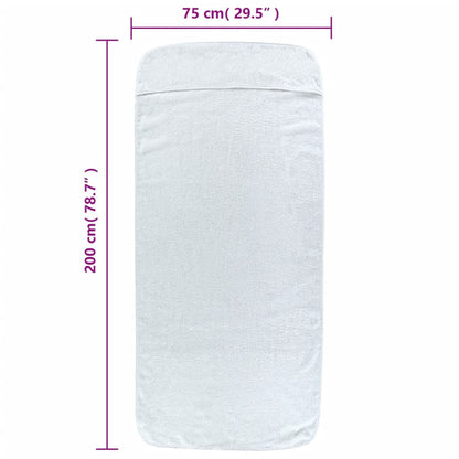 Beach Towels 2 pcs White 75x200 cm Fabric 400 GSM