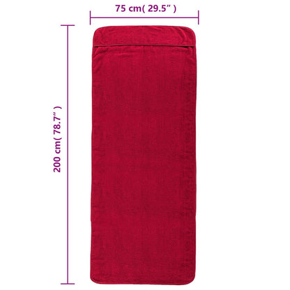 Beach Towels 2 pcs Burgundy 75x200 cm Fabric 400 GSM