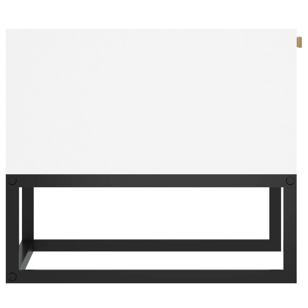 Coffee Table White 80x40x35 cm Engineered Wood and Iron