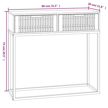 Console Table White 80x30x75 cm Engineered Wood and Iron