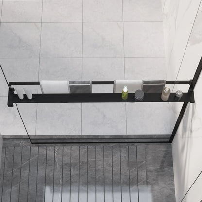 Shower Shelf for Walk-in Shower Wall Black 100 cm Aluminium