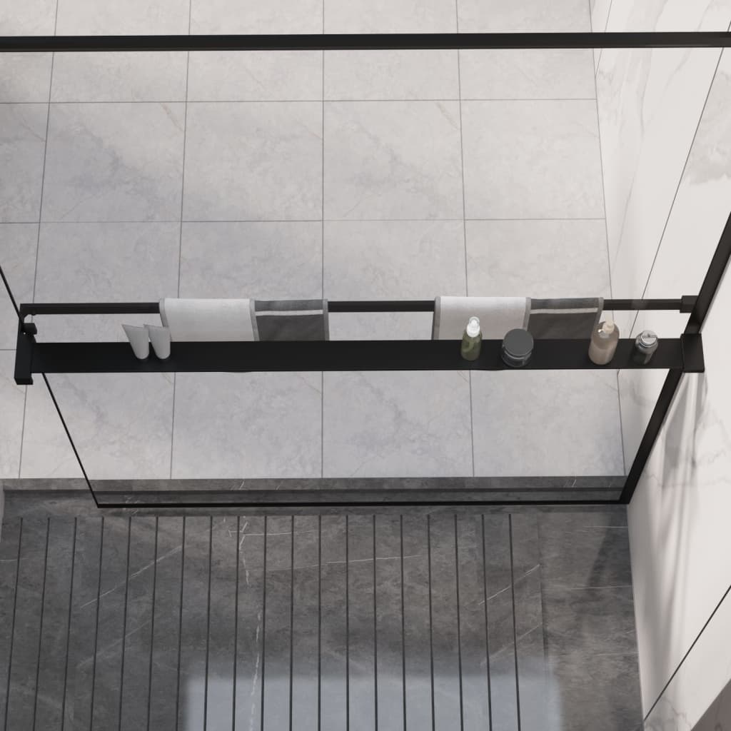 Shower Shelf for Walk-in Shower Wall Black 115 cm Aluminium